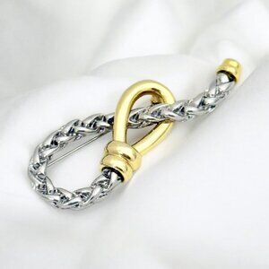 Vintage Two-Tone Rope Look Brooch/Pin